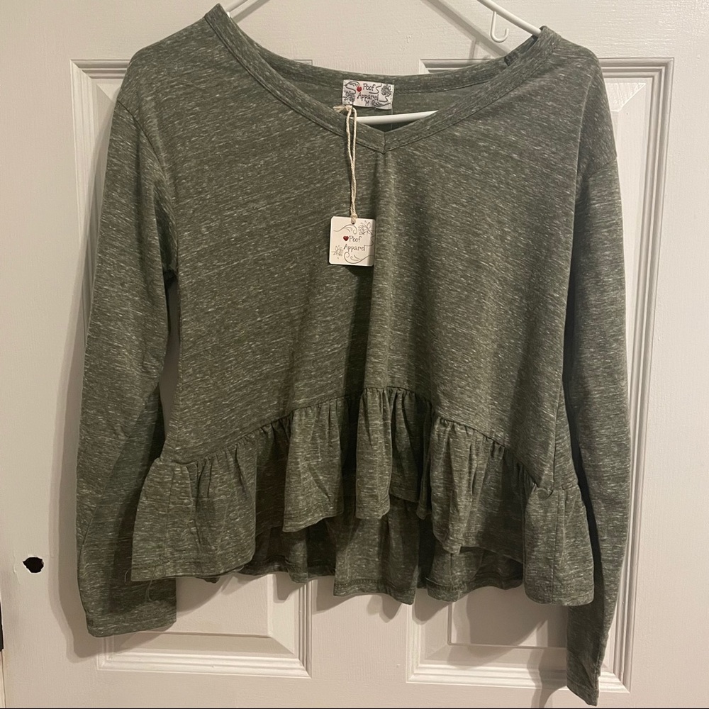 BRAND NEW POOF APPAREL SIZE M PEPLUM TOP